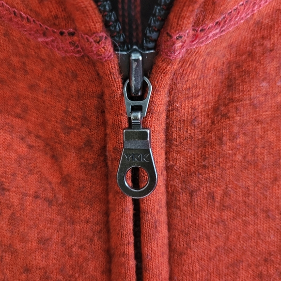 Ibex Full Zip Wool Jacket Orange Womens Medium - Picture 5 of 7